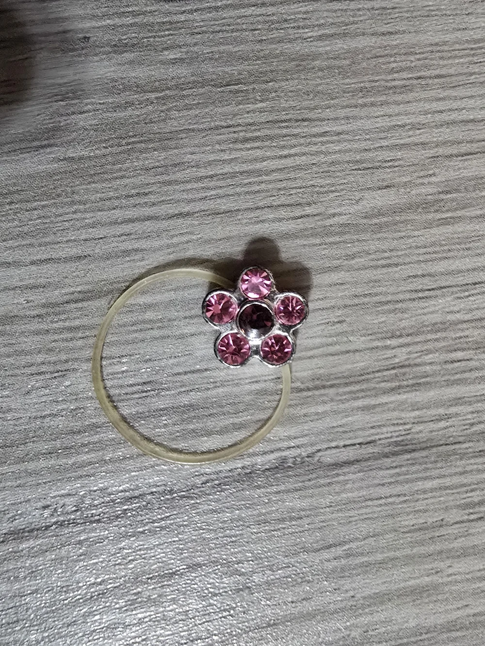Pink Flower Crystal Ring - Feminine Sparkle